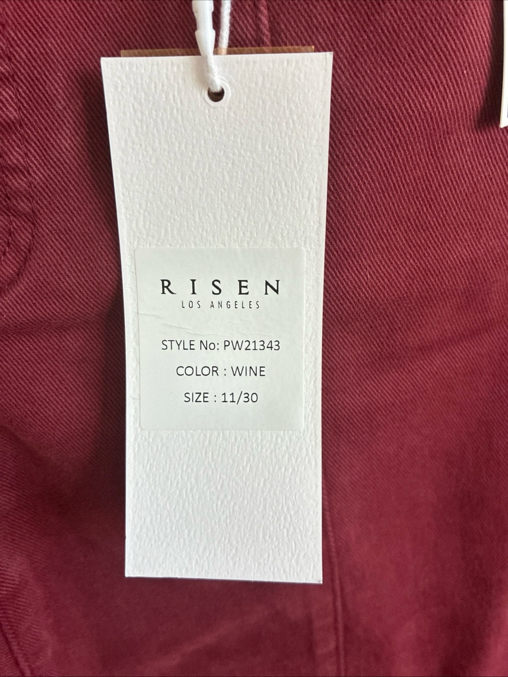 Risen Wide-Leg Tummy Control Jeans — Wine Red - Picture 2 of 12